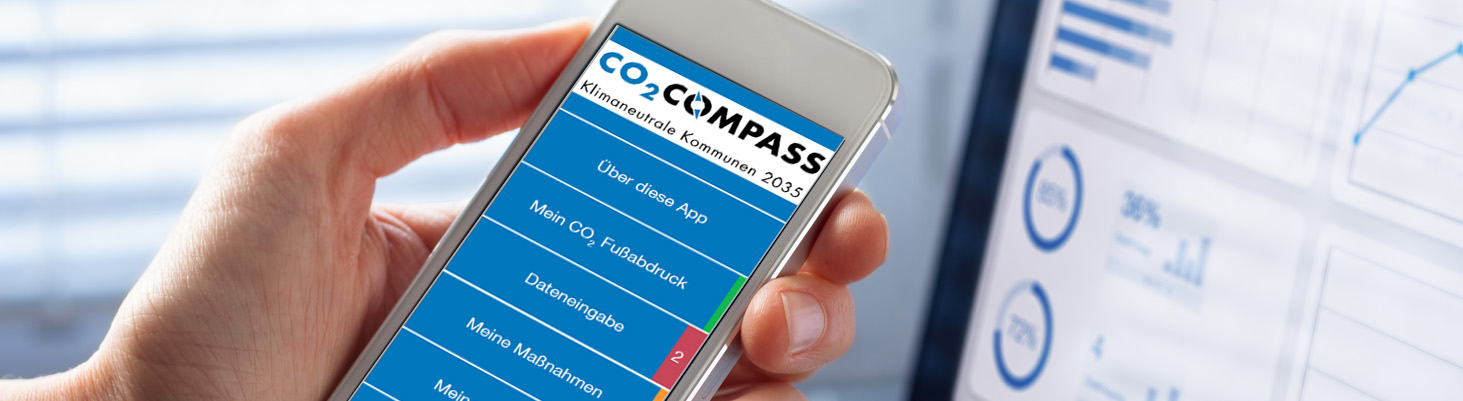 Co2Compass die App für Haushalte, Kommunen und Betriebe, Unternehmen